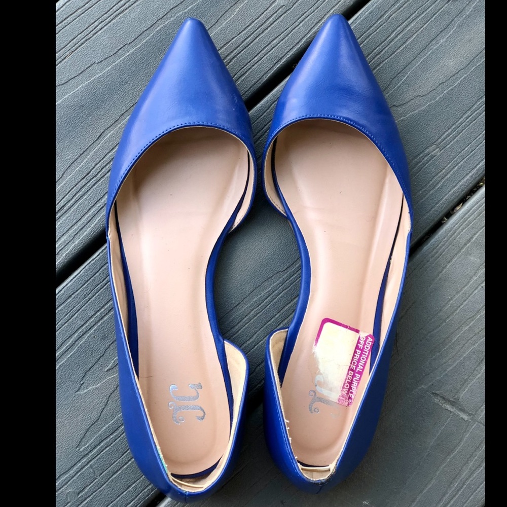 Royal Blue Pointed Flats Size 9
